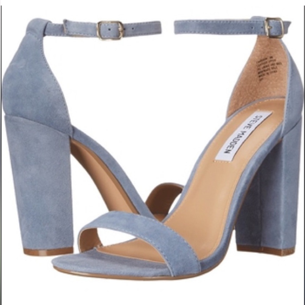 Blue suede Steve Madden heels